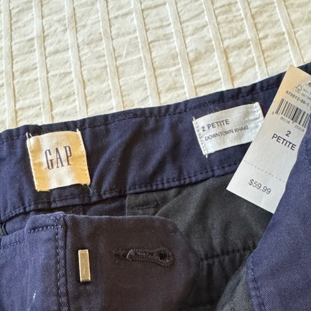 GAP Womens Navy Downtown Khaki Pants - Petite